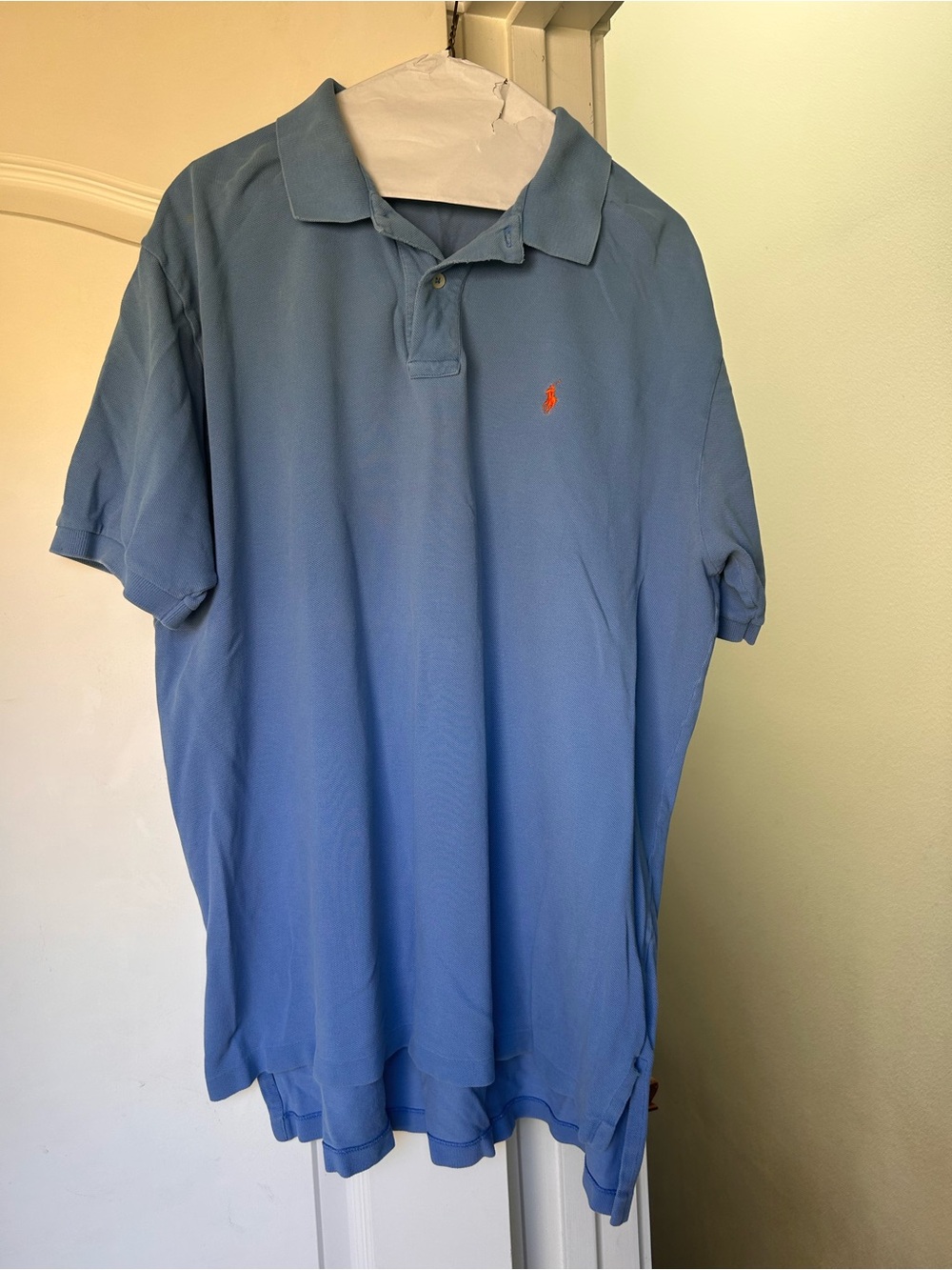 Blue Polo Ralph Lauren shirt with Orange Logo - Men's Classic Polo XL